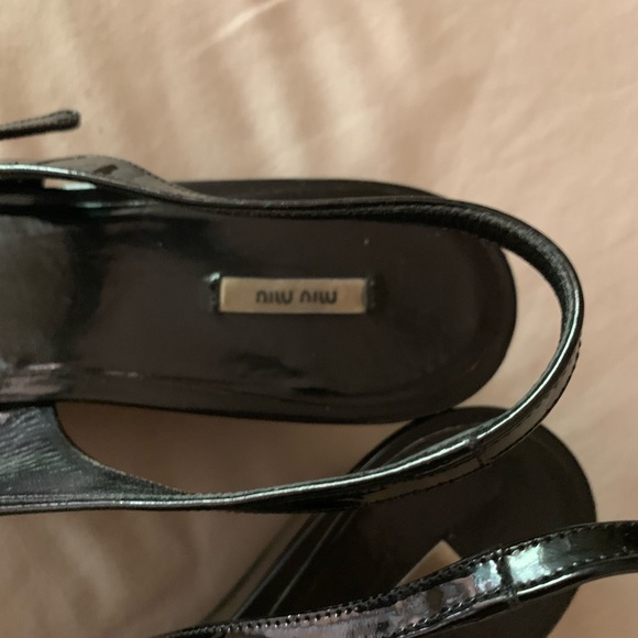 Miu miu platform black shiny shoes. 39.5 / size 8. - Picture 9 of 11